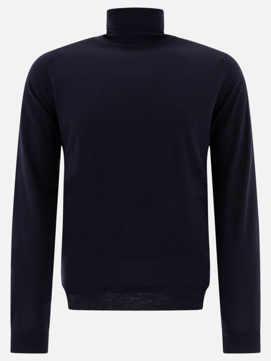 Turtleneck sweaters Solid colour  Blue - John Smedley Men | PLP | VIETTI Online Store 
