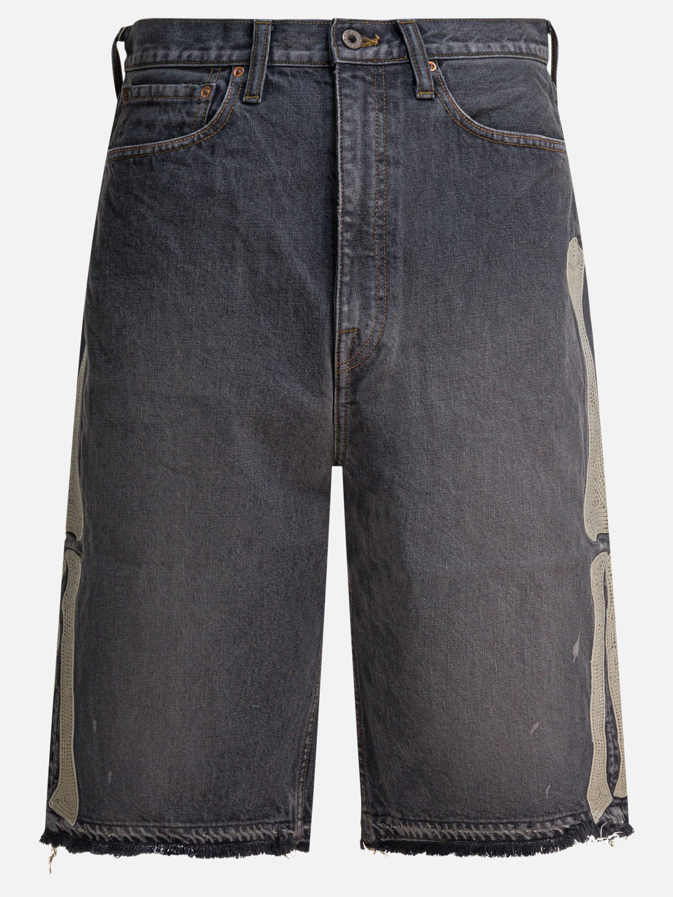 Five pockets shorts Solid colour  Grey - KAPITAL Men | PDP | VIETTI Online Store | Zoom-Modal
