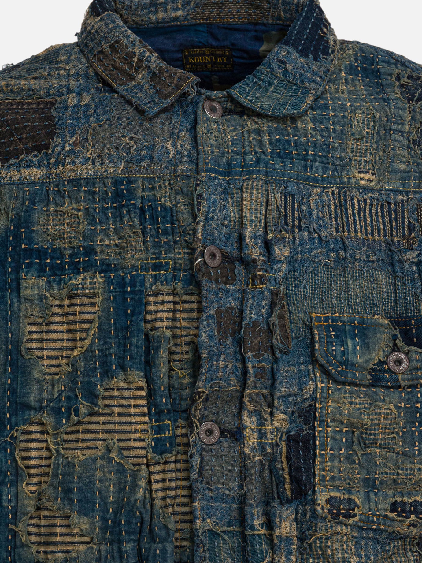 Denim jackets Textured knit  Blue - KAPITAL Men | PDP | VIETTI Online Store | Zoom-Modal_3
