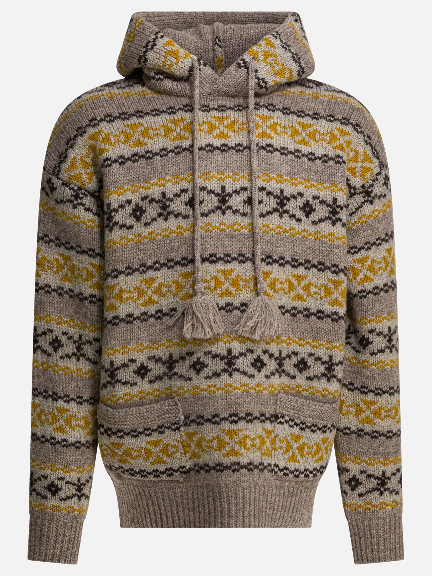 Hooded sweaters Textured knit  Yellow - KAPITAL Men | PDP | VIETTI Online Store | Zoom-Modal

