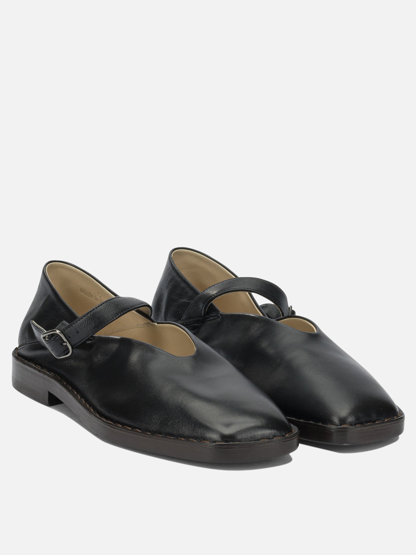 Mary Jane ballet flats 100% calf leather  Black - Lemaire Women | PDP | VIETTI Online Store | Zoom-Modal_2
