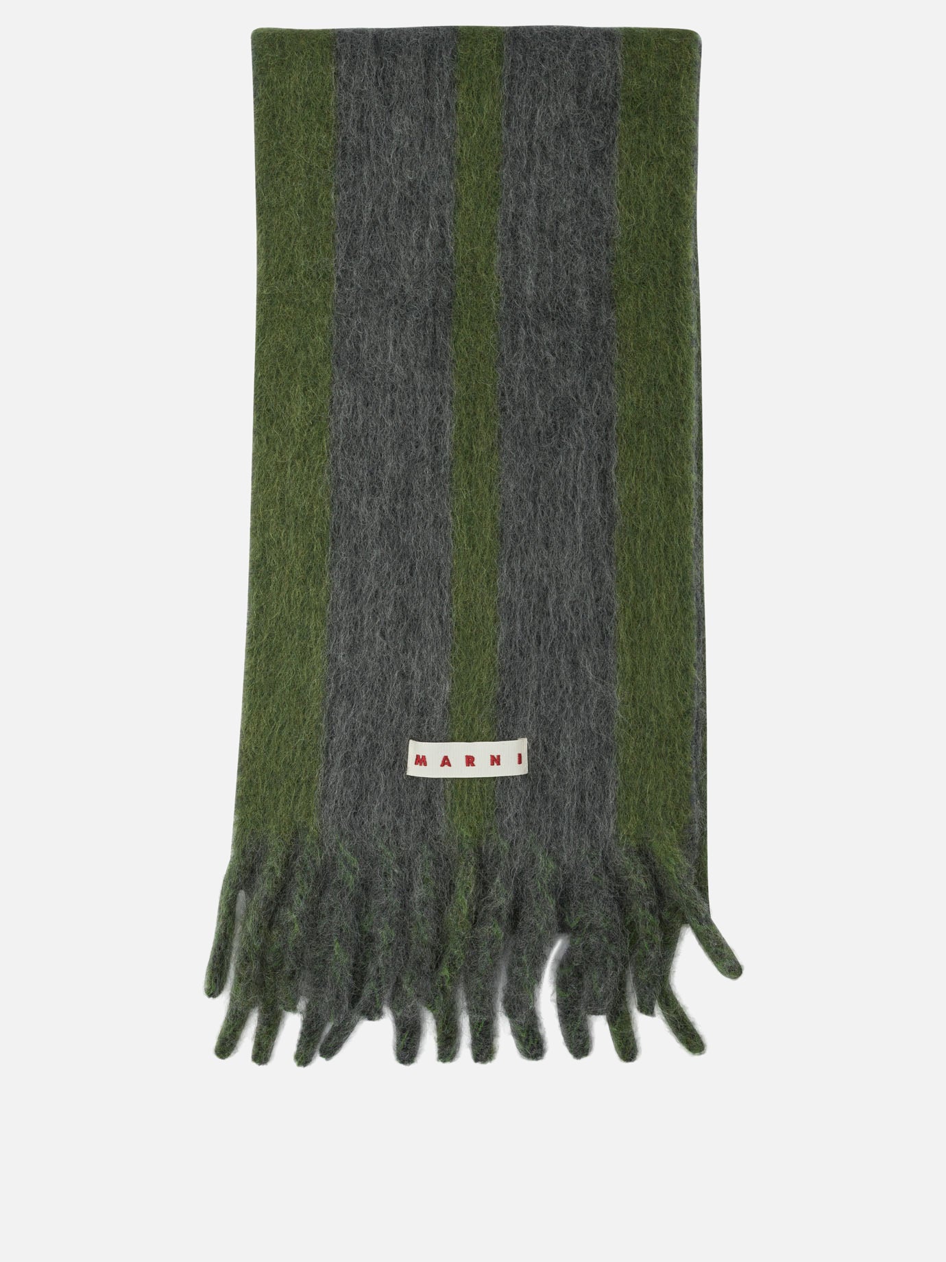 Sciarpe con frange 50% wool 20% polyamide 15% mohair 15% alpaca  Grigio - Marni Donna | PDP | VIETTI Online Store | thumbnail