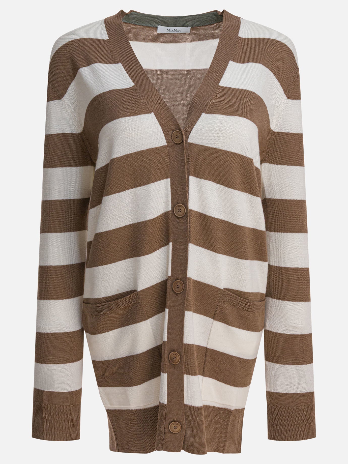 Max Mara Cardigan with 1951 lettering 13983626_S Brown thumbnail_1