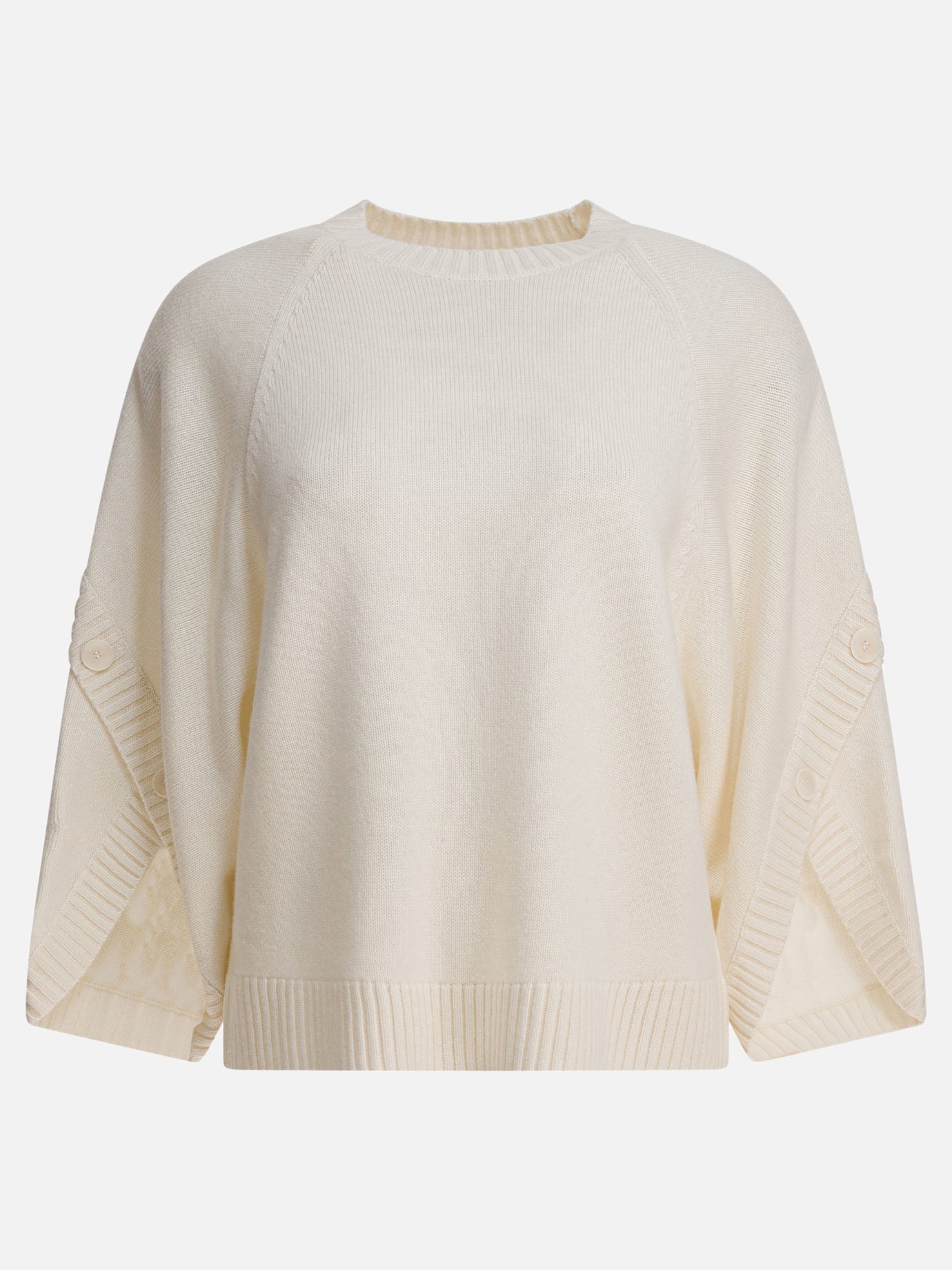 Max Mara Wool and cashmere over sweater 17551965_S White thumbnail_1