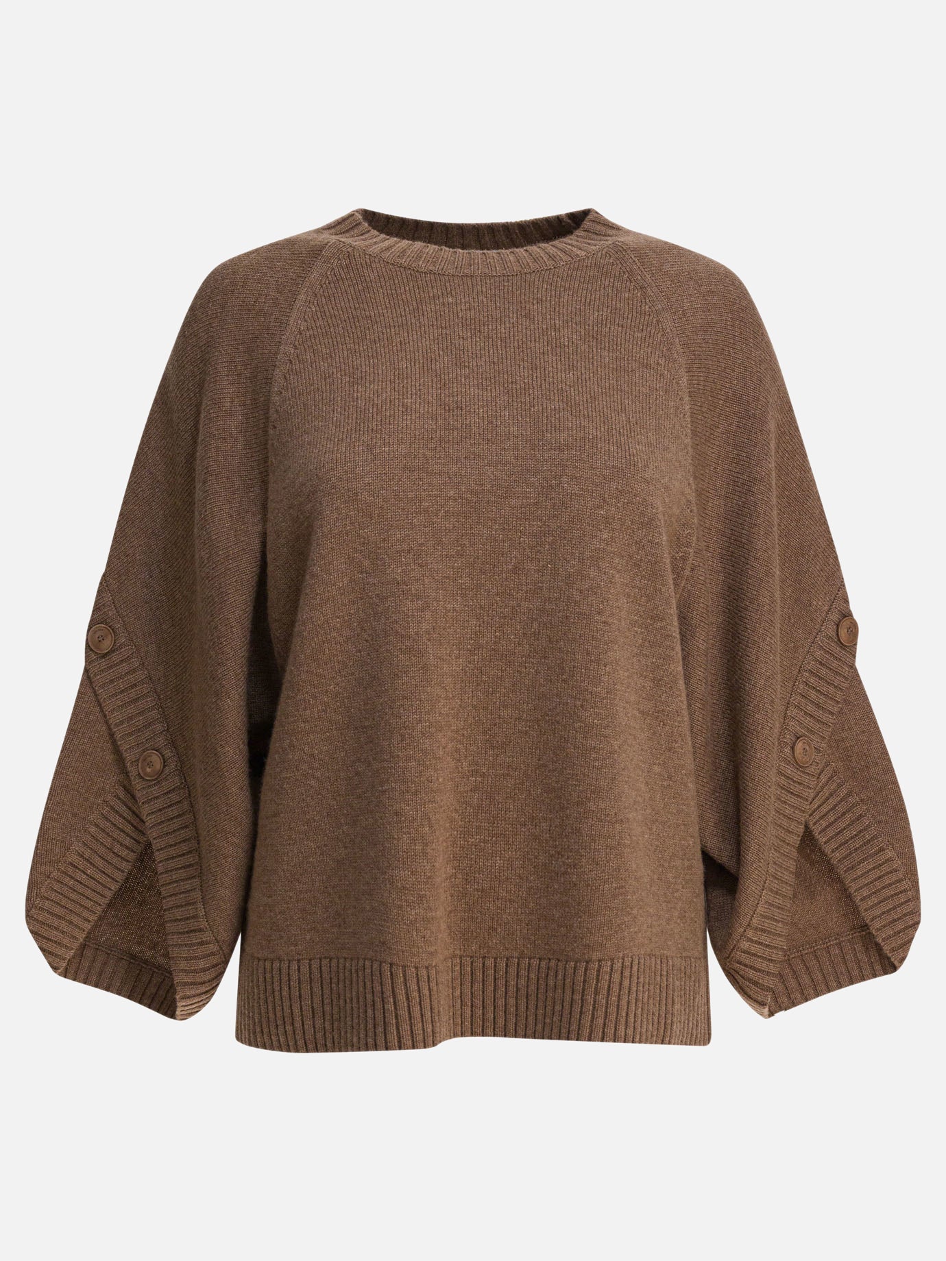 Max Mara Wool and cashmere over sweater 10451760_XS Brown thumbnail_1