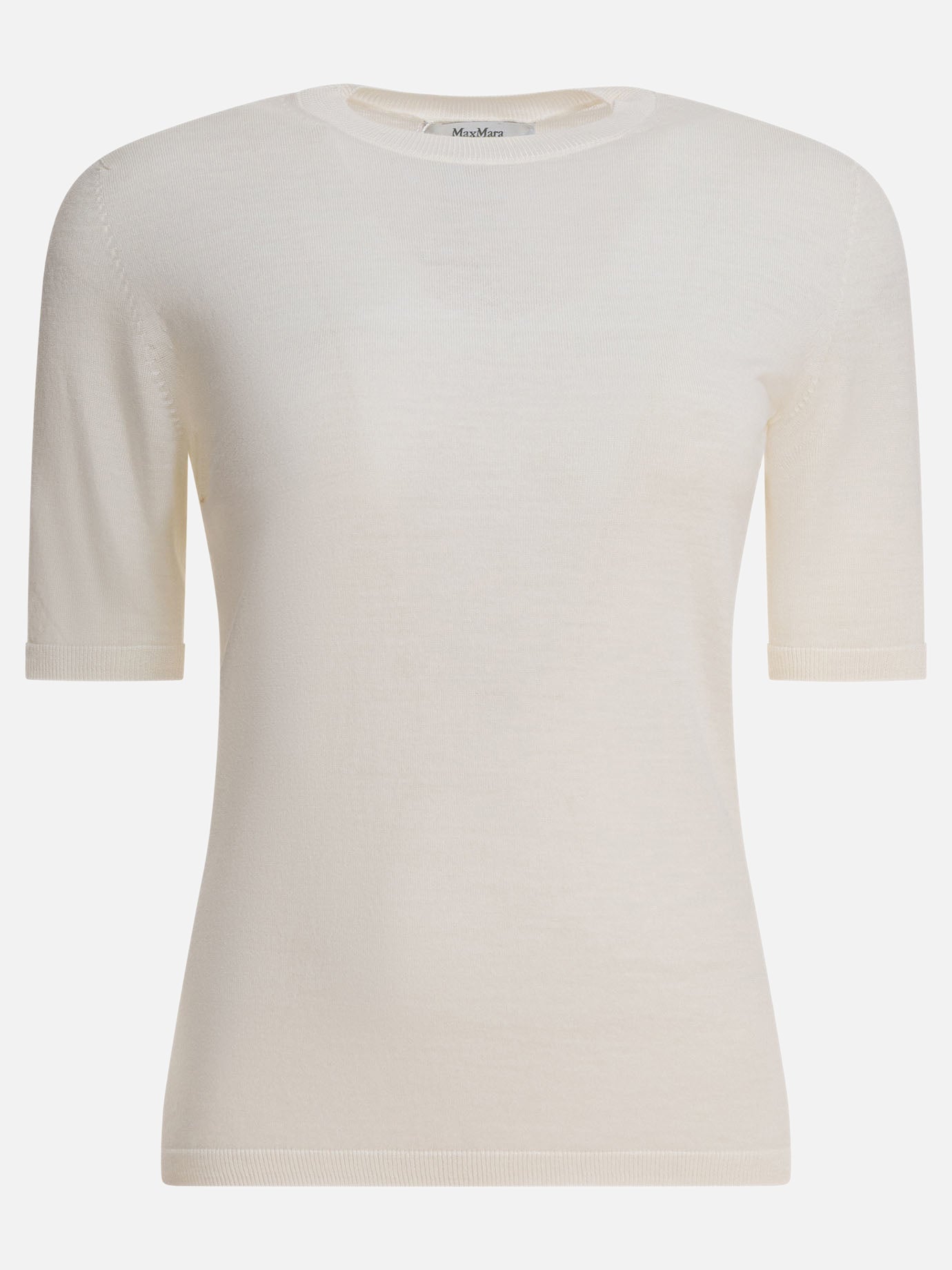 T-shirt girocollo Solid colour  Bianco - Max Mara Donna | PDP | VIETTI Online Store | Zoom-Modal
