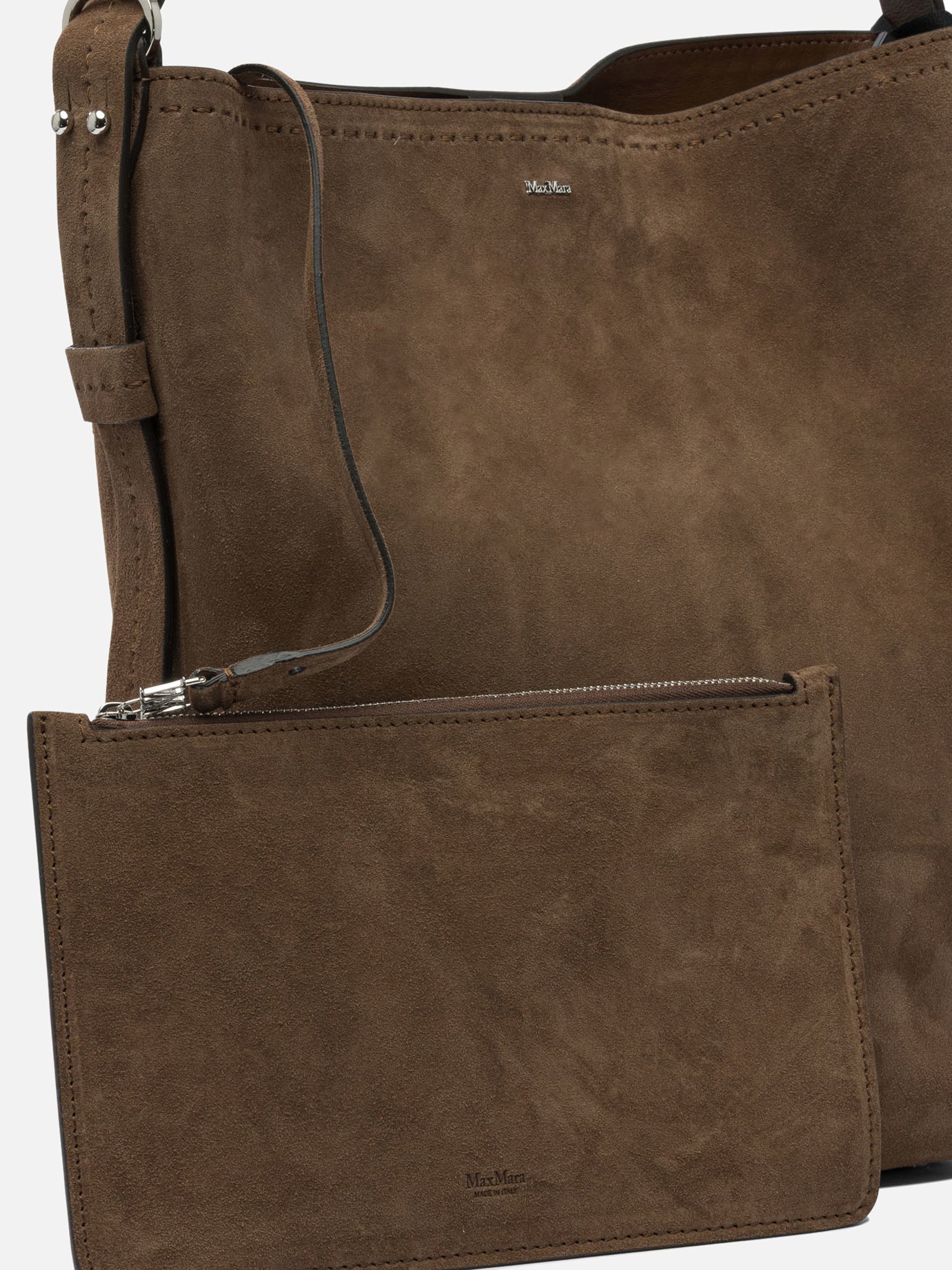 Max Mara Borsa a spalla &quot;Archetipo&quot; scamosciata 16568040_UNI Brown thumbnail_4