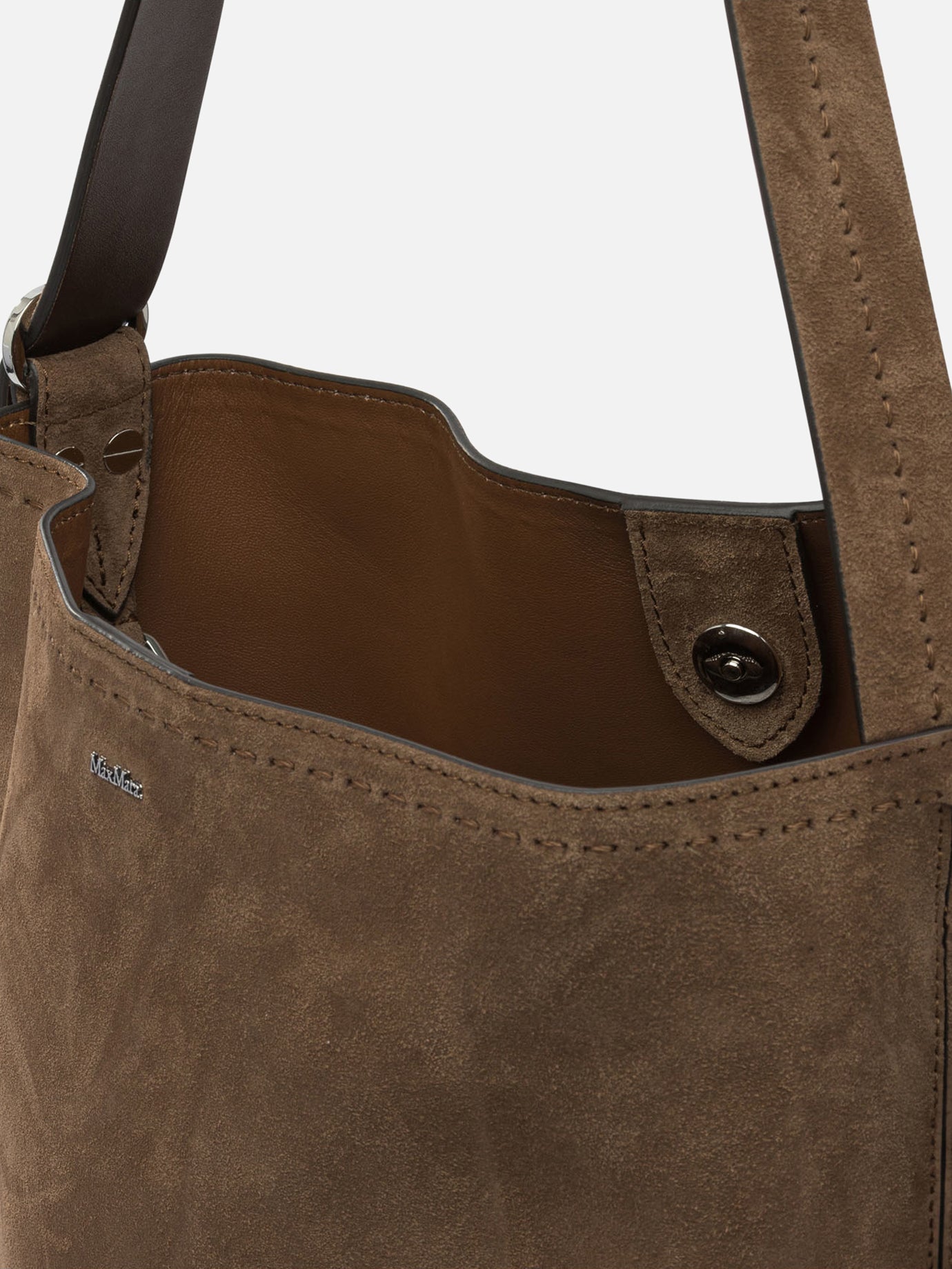 Max Mara "Archetipo" suede shoulder bag Brown