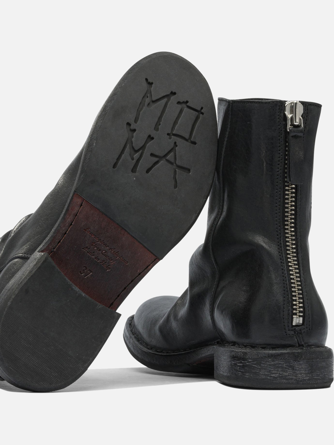 Zipped boots 100% leather - 80% rubber 20% leather  Black - Moma Women | PDP | VIETTI Online Store | thumbnail_5