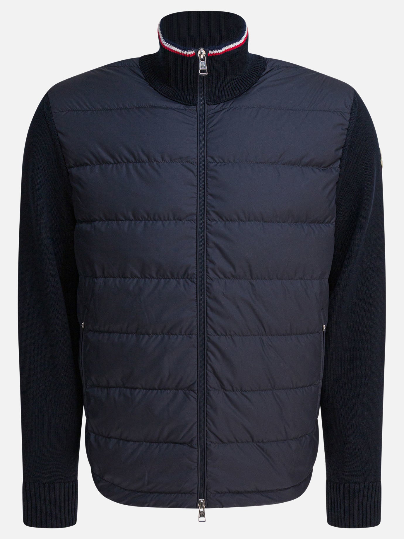 Down jackets Solid colour  Blue - Moncler Men | PDP | VIETTI Online Store | thumbnail