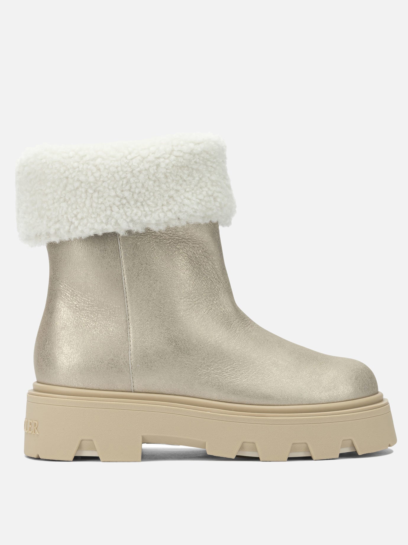 Stivaletti pull-on 100% shearling - 100% rubber  Oro - Moncler Donna | PDP | VIETTI Online Store | thumbnail