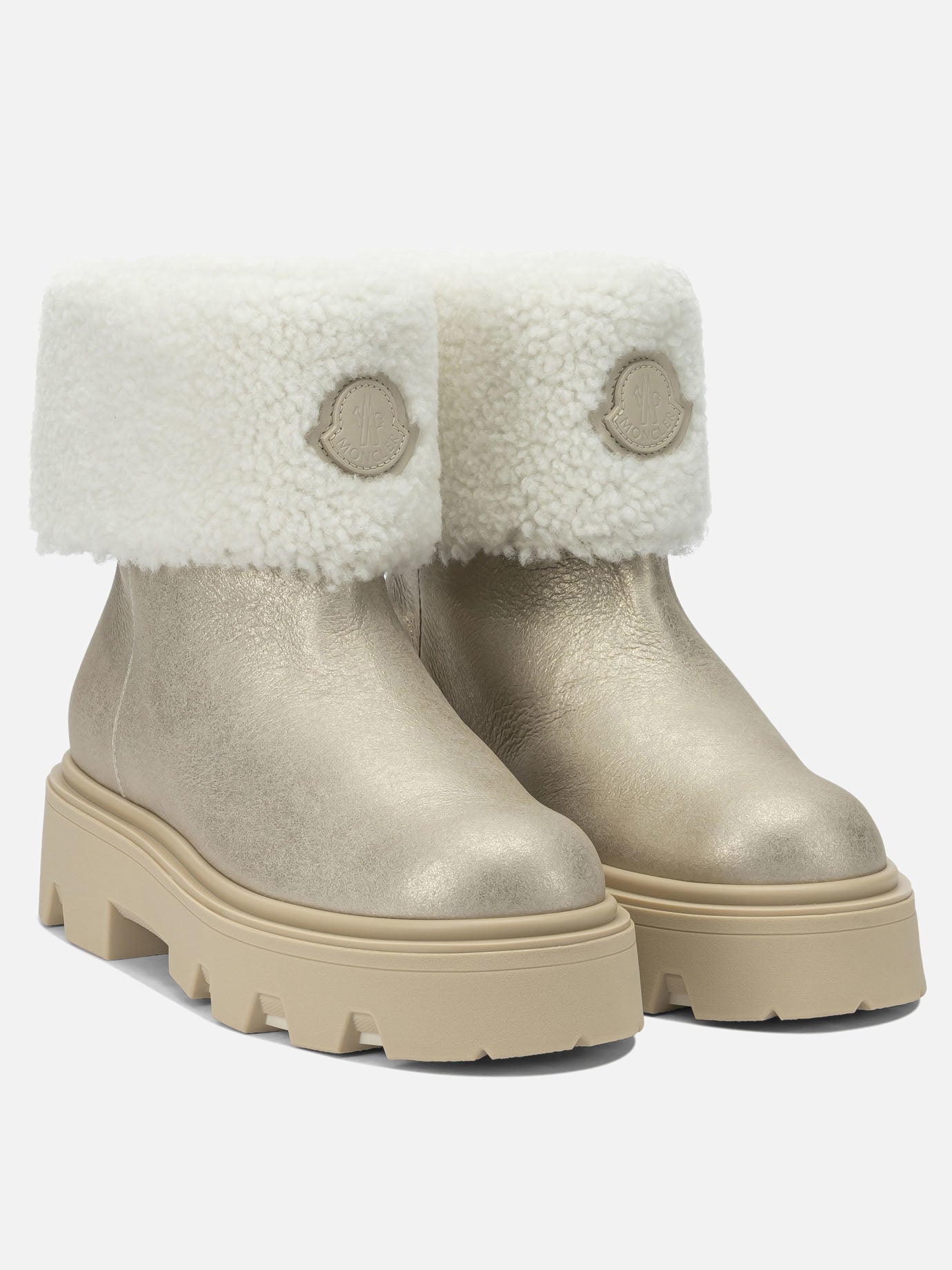 Stivaletti pull-on 100% shearling - 100% rubber  Oro - Moncler Donna | PDP | VIETTI Online Store | Zoom-Modal_2
