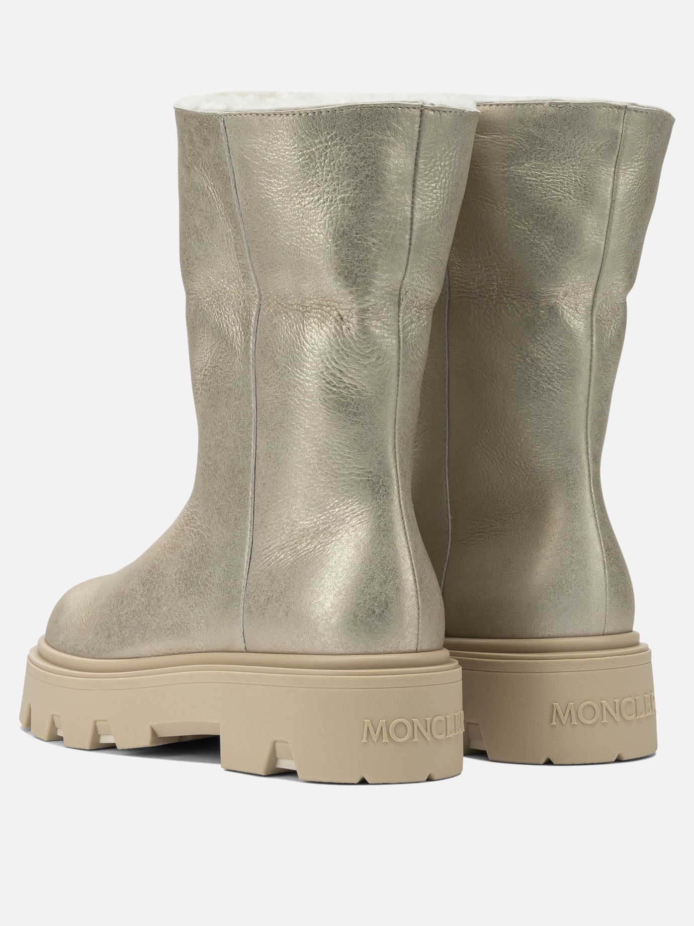 Stivaletti pull-on 100% shearling - 100% rubber  Oro - Moncler Donna | PDP | VIETTI Online Store | thumbnail_4