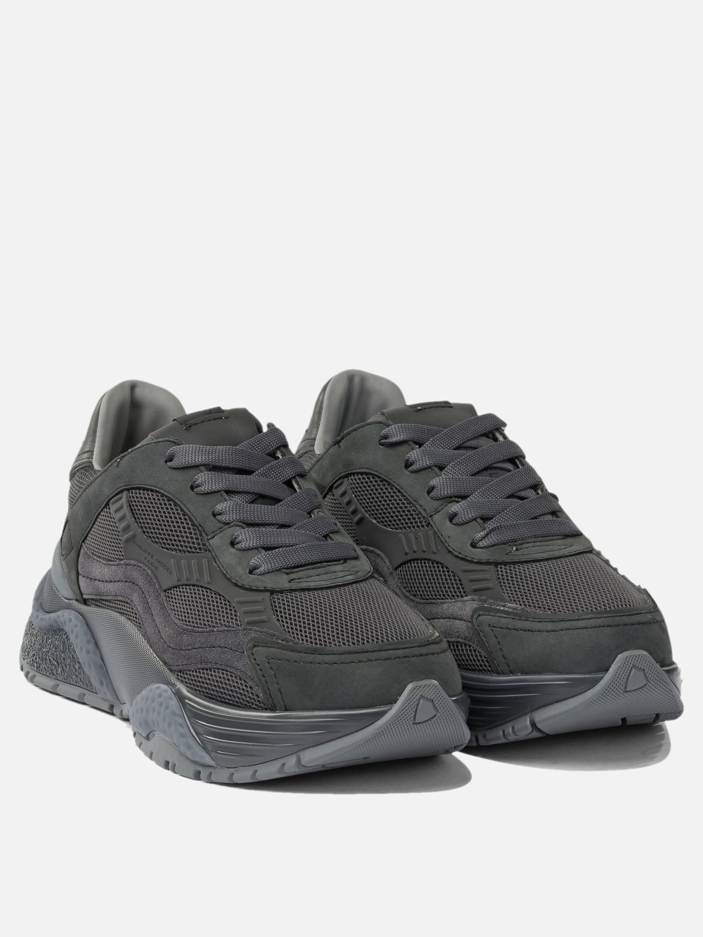 Sneaker basse 50% fabric 40% calf leather 10% goat leather - 100% rubber  Nero - Philippe Model Paris Donna | PDP | VIETTI Online Store | thumbnail_2