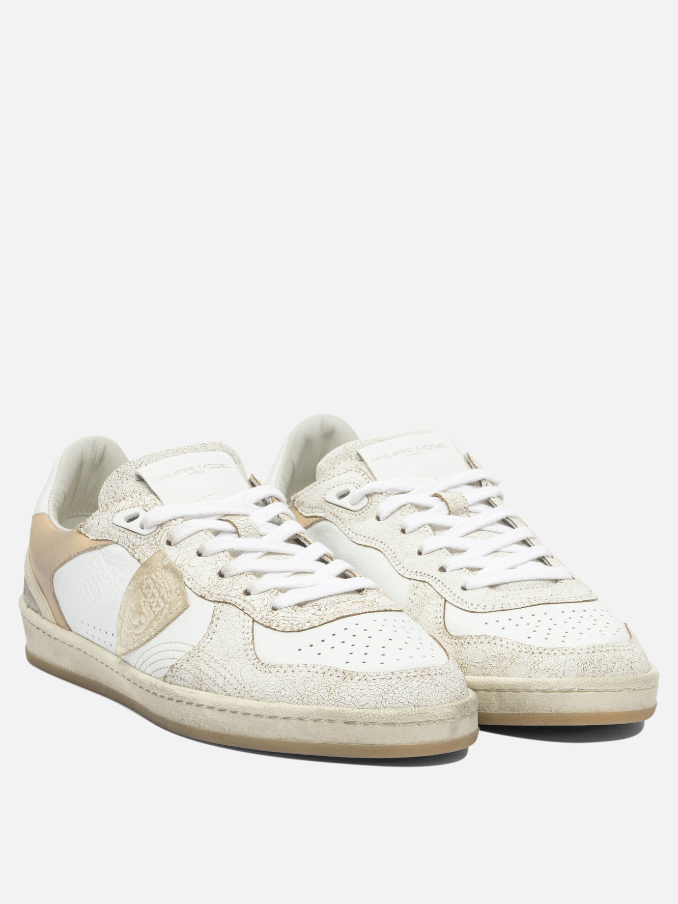 Sneaker basse 100% leather - 100% rubber  Bianco - Philippe Model Paris Uomo | PDP | VIETTI Online Store | thumbnail_2