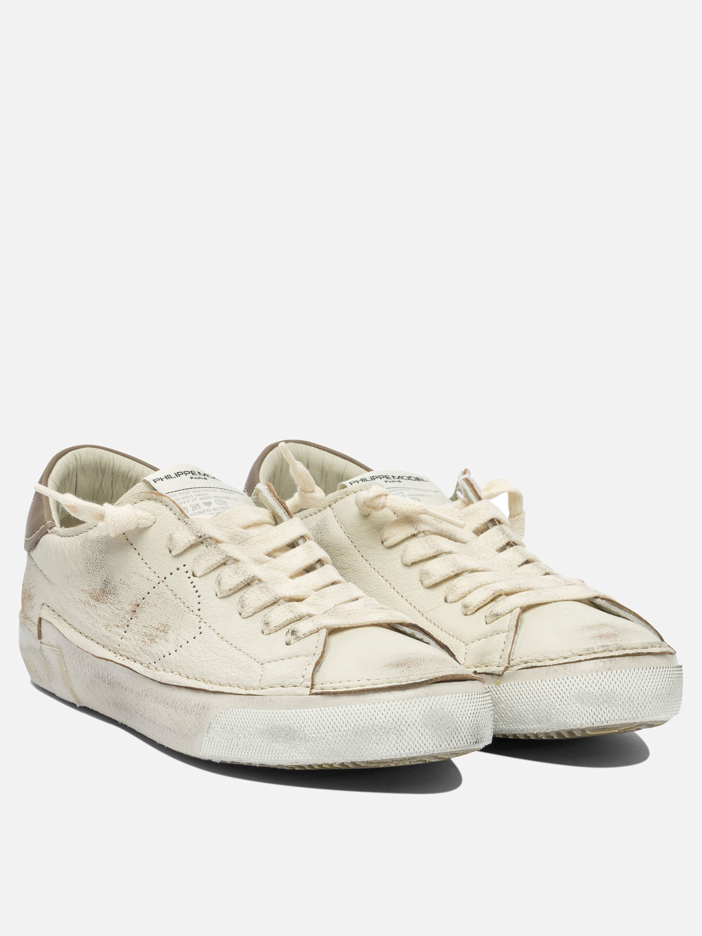 Low top sneakers 100% leather - 100% rubber  White - Philippe Model Paris Men | PDP | VIETTI Online Store | thumbnail_2