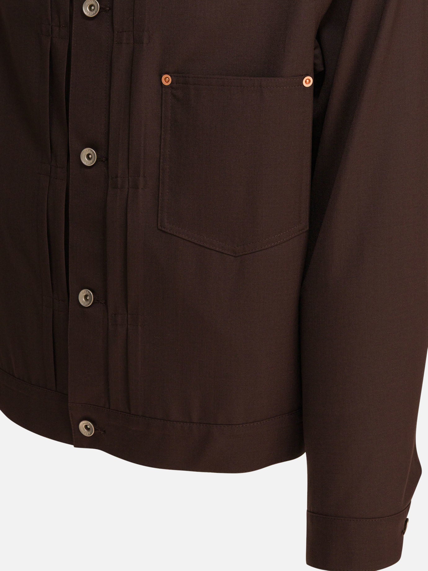 Giacche overshirt Solid colour  Marrone - Sacai Uomo | PDP | VIETTI Online Store | Zoom-Modal_4
