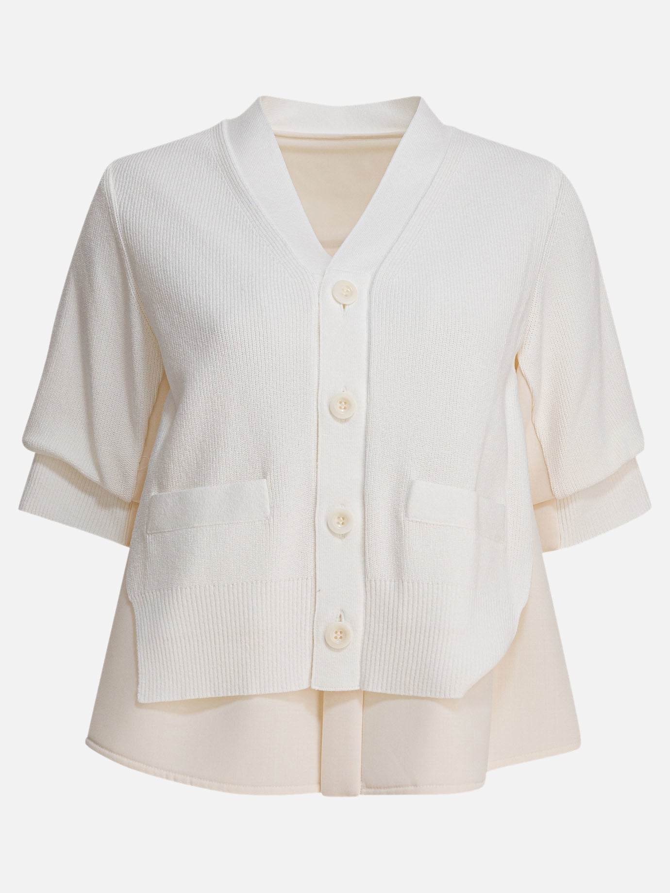Sacai Maglione scollo a V 17107589_1 White thumbnail_1