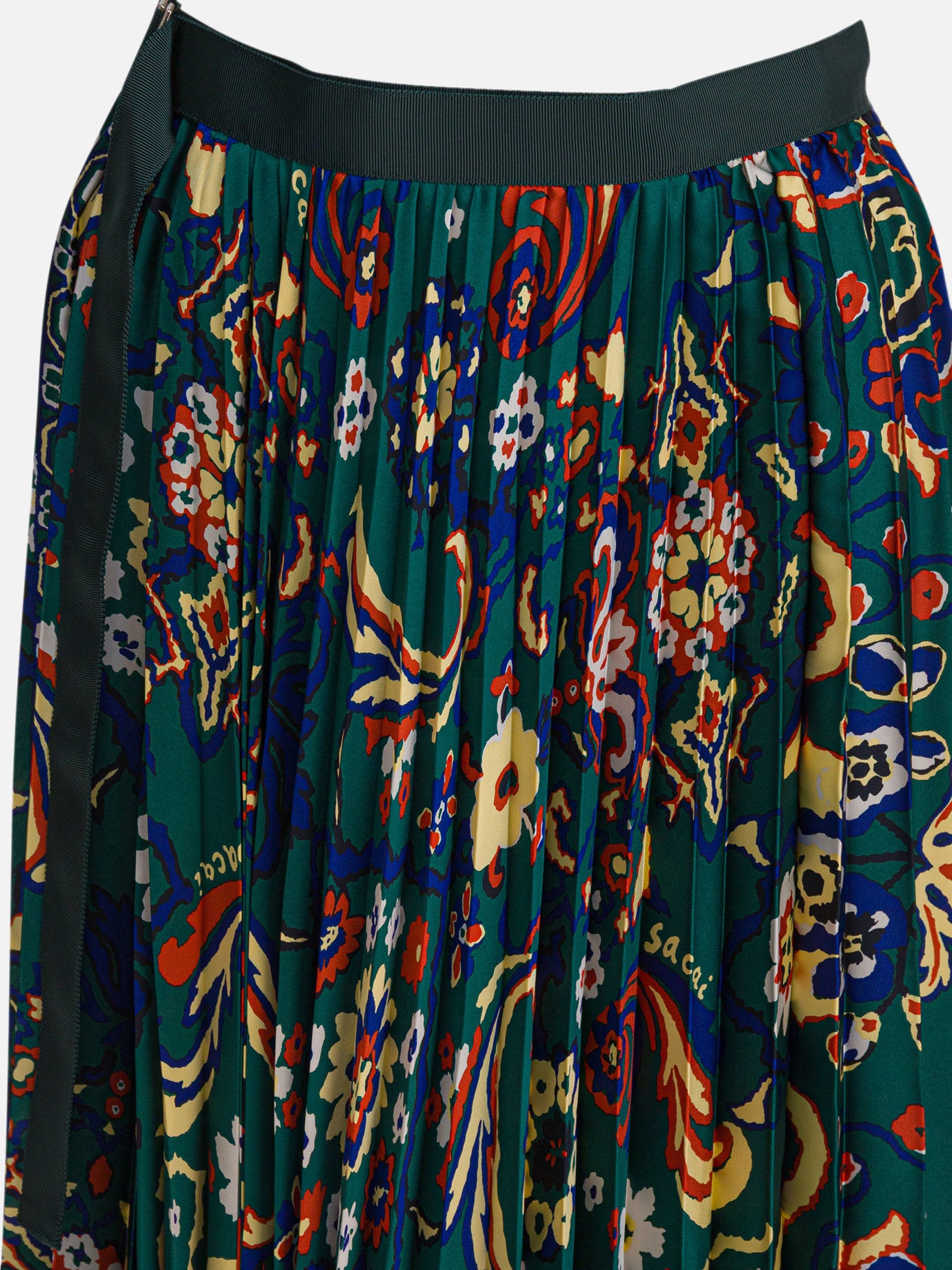 Sacai Floral print skirt Green