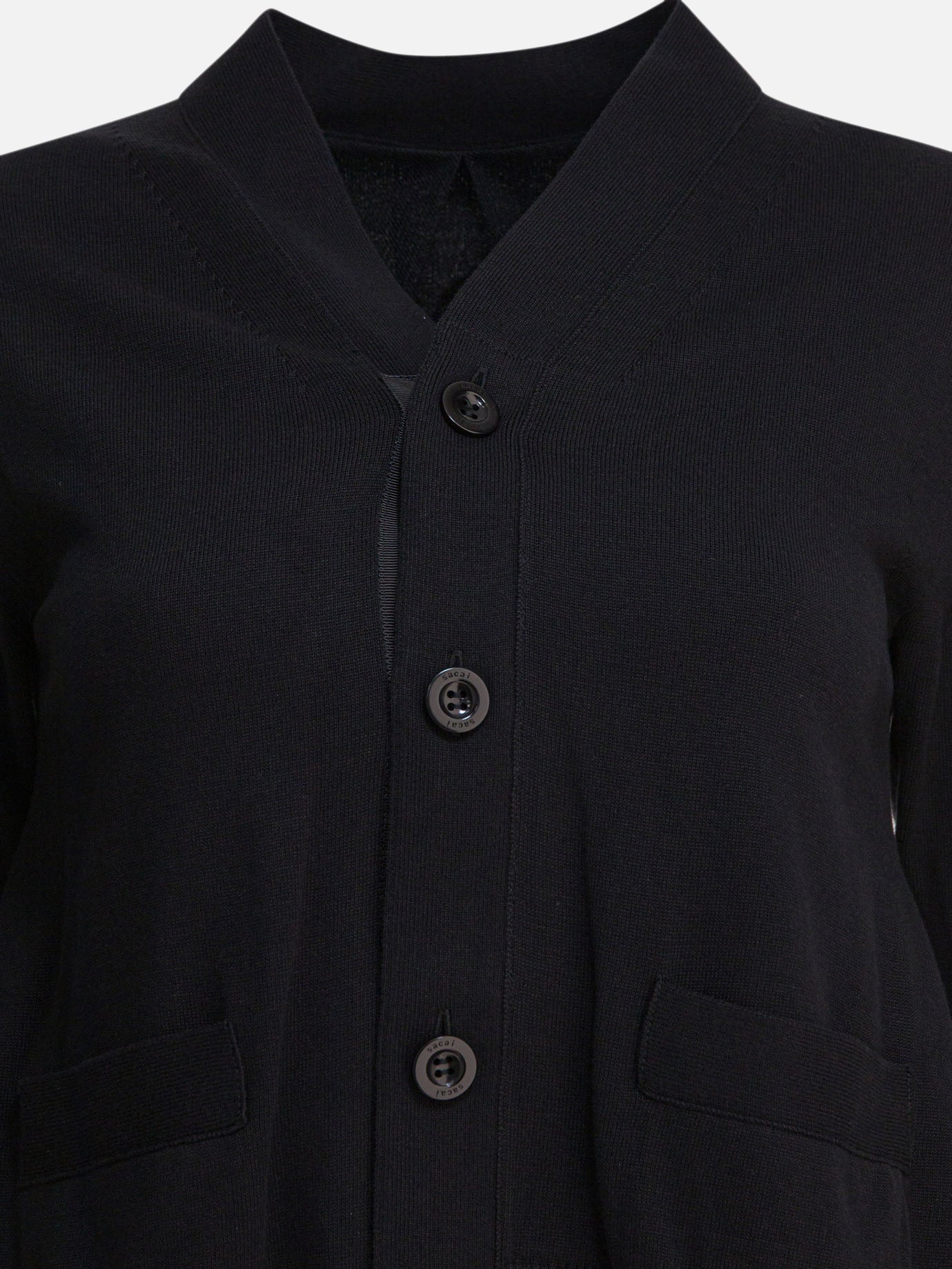 Sacai Cardigan in cotone 12877611_1 Black thumbnail_3