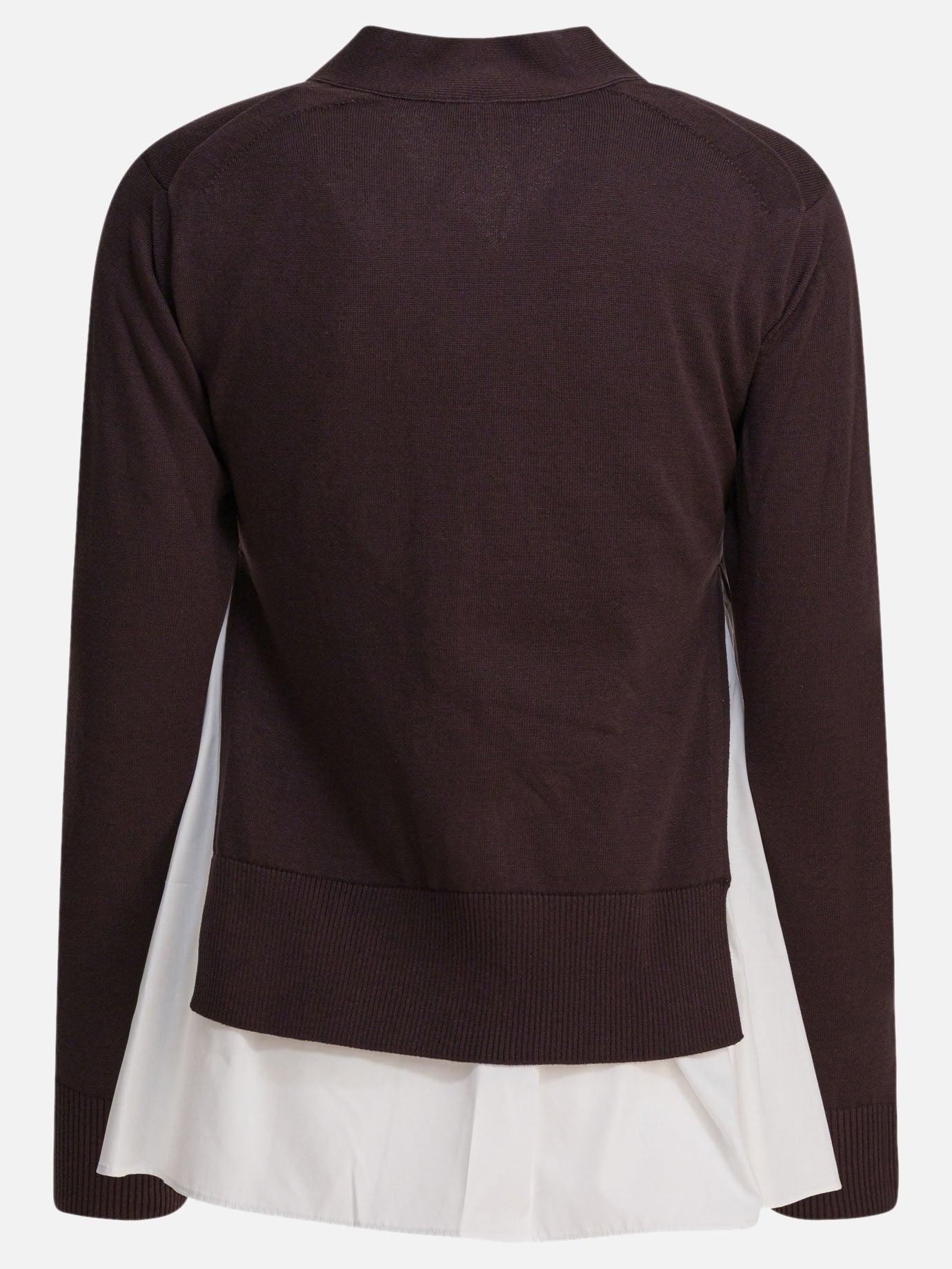 Sacai Cardigan in cotone 14132130_1 Brown thumbnail_2