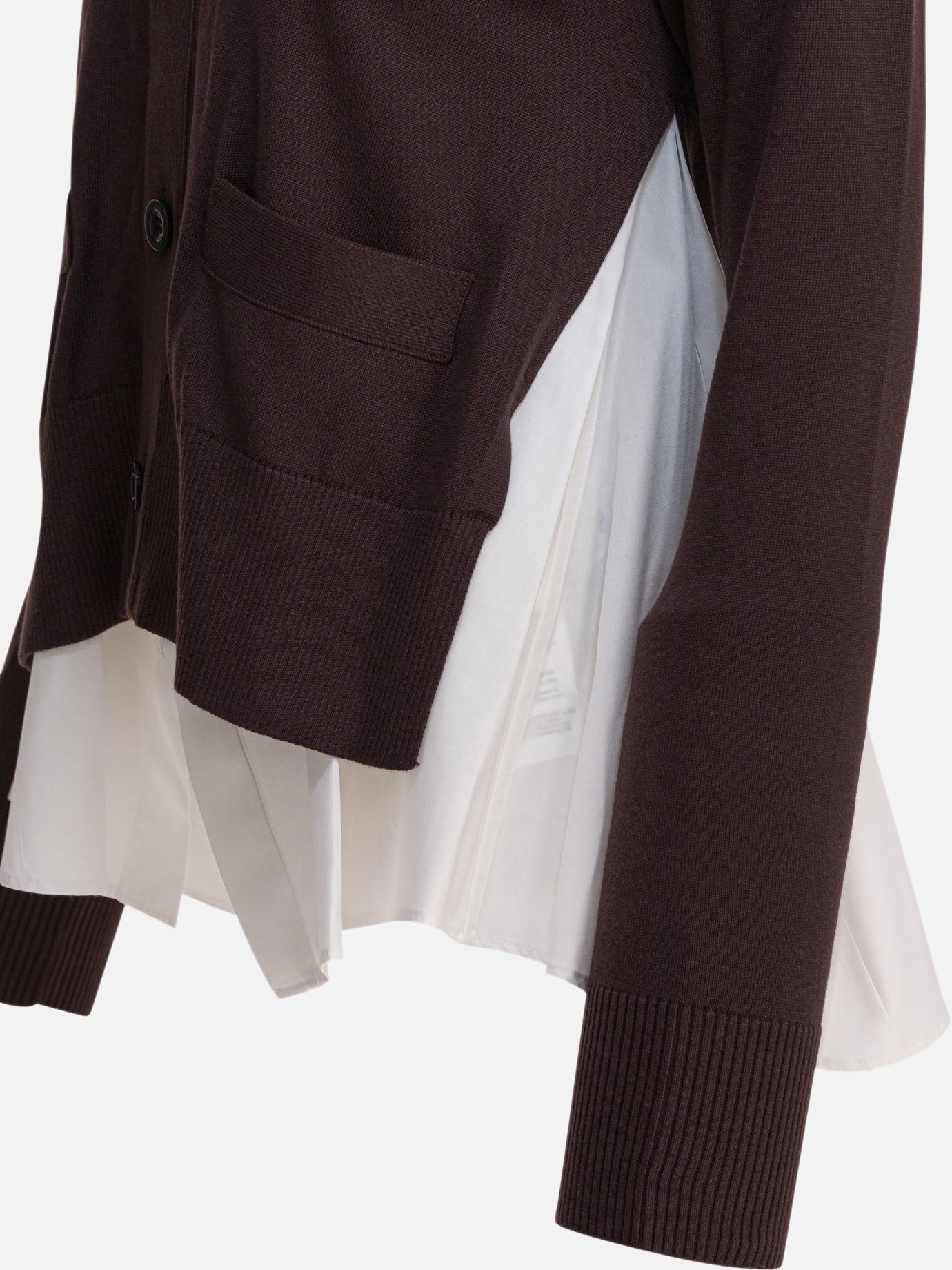 Sacai Cardigan in cotone 14132130_1 Brown thumbnail_4