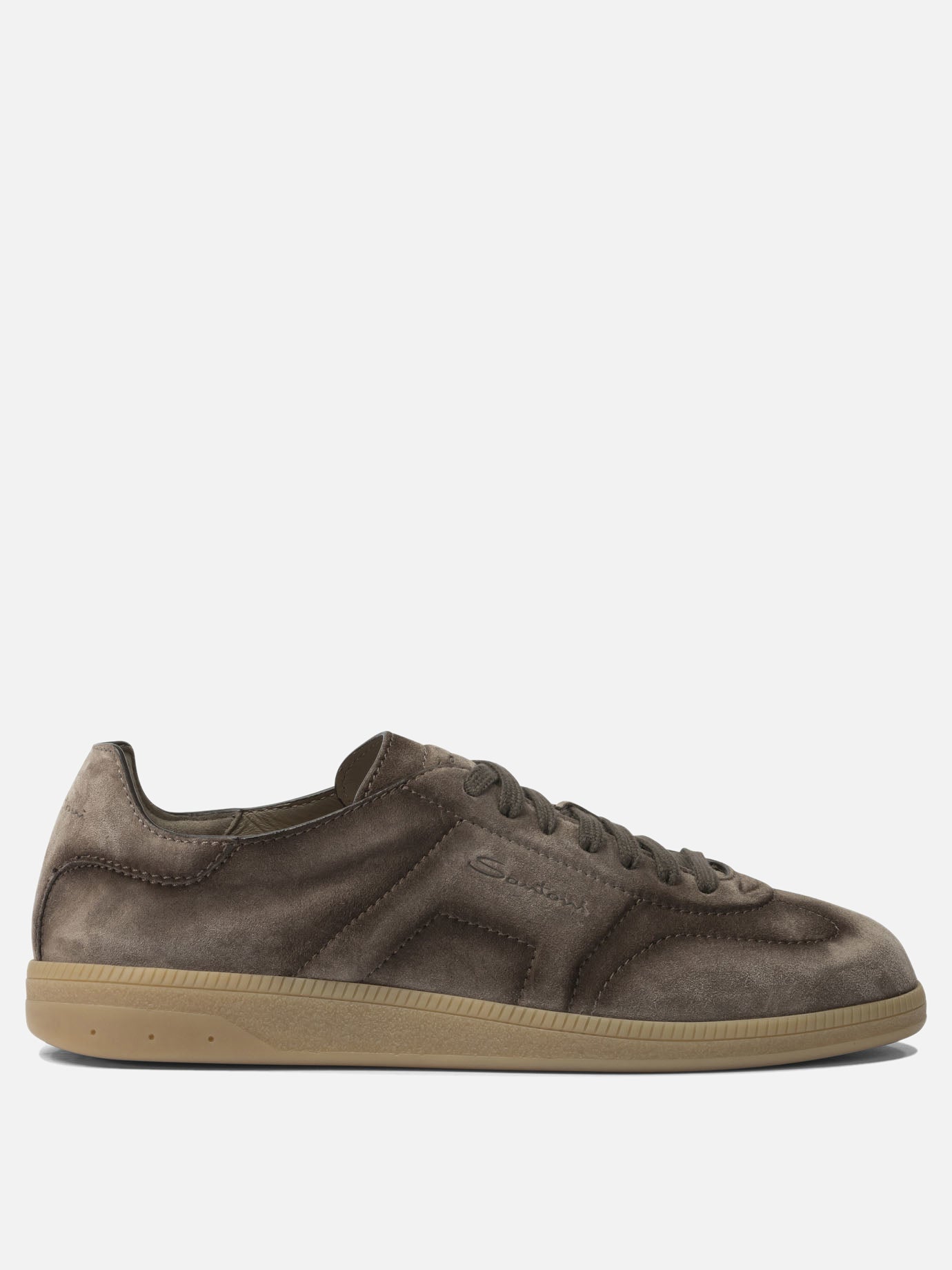 Sneaker basse 100% suede - 100% rubber  Marrone - Santoni Uomo | PDP | VIETTI Online Store | thumbnail