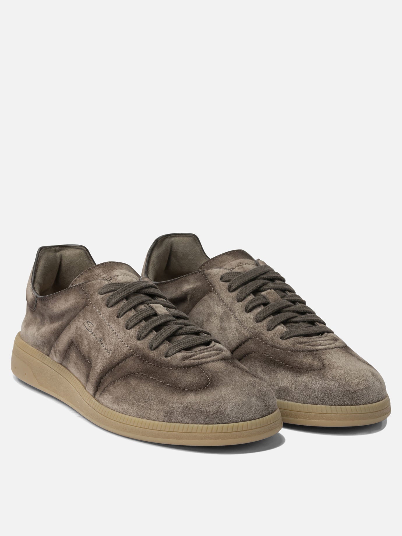 Sneaker basse 100% suede - 100% rubber  Marrone - Santoni Uomo | PDP | VIETTI Online Store | Zoom-Modal_2

