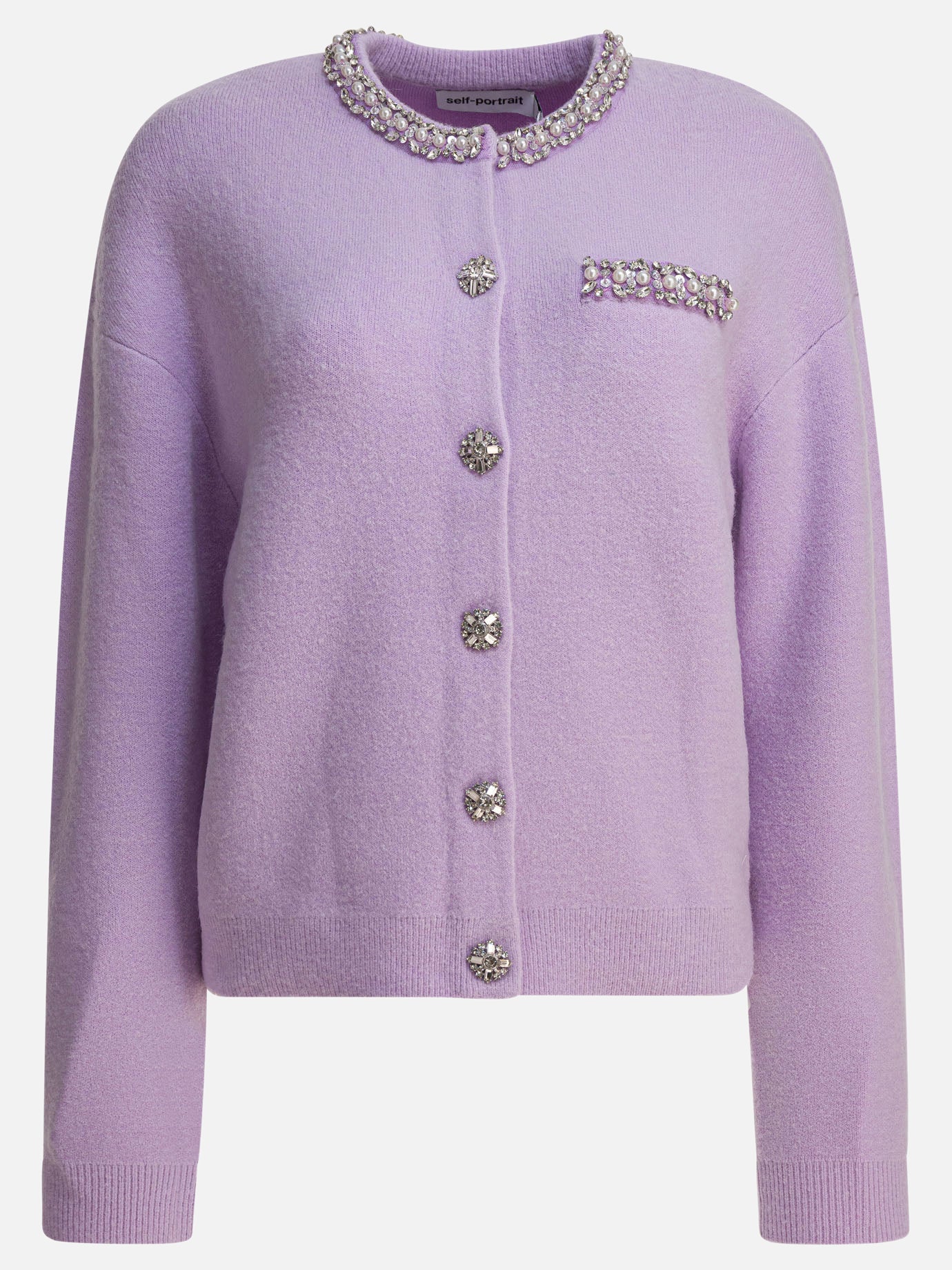Cardigans Solid colour  Purple - Self-portrait Women | PDP | VIETTI Online Store | thumbnail