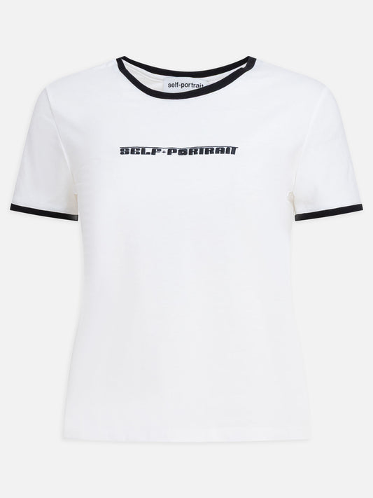 T-shirt girocollo Logo  Bianco - Self-portrait Donna | PLP | VIETTI Online Store 

