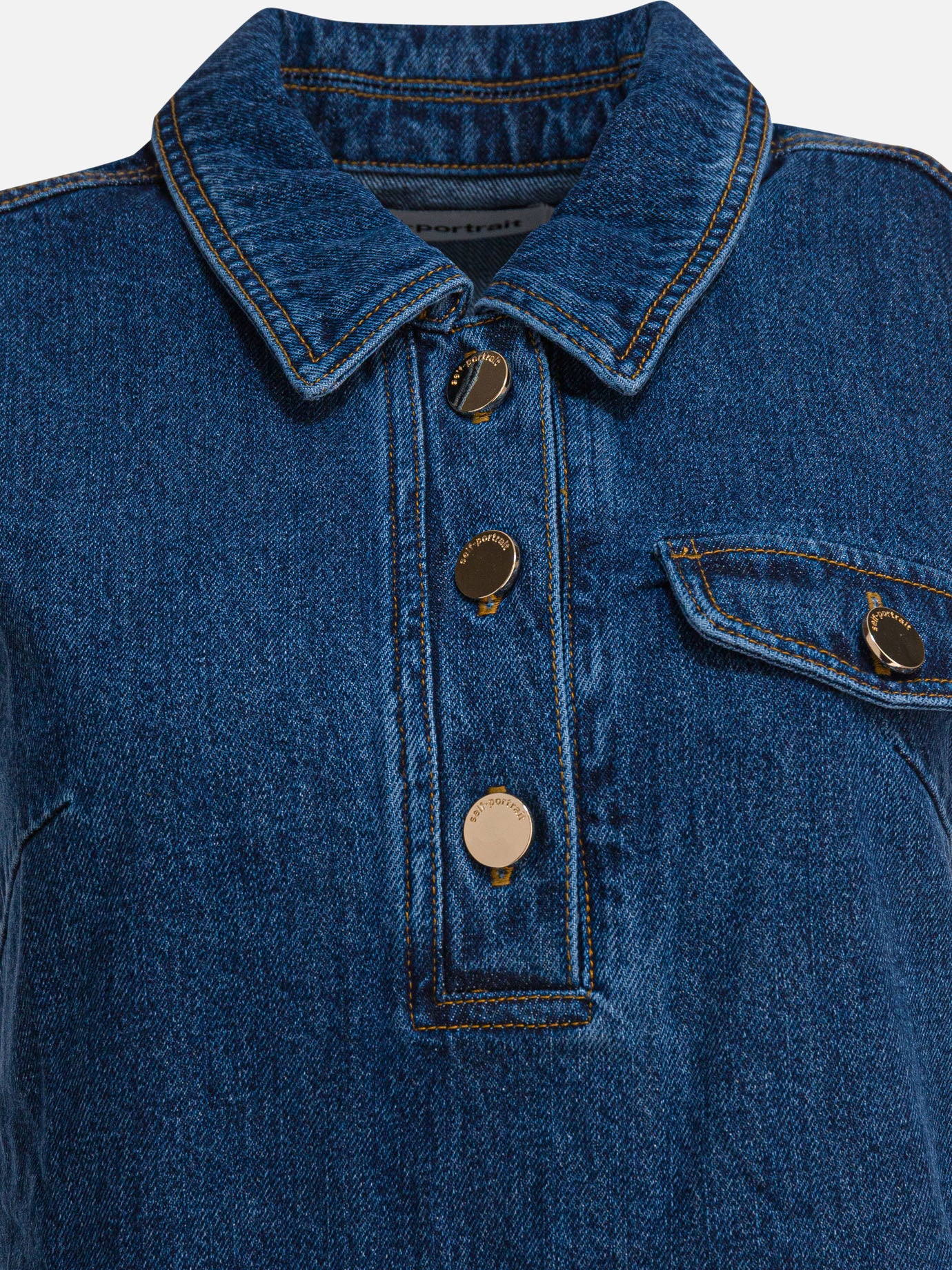 Mini dresses Solid colour  Blue - Self-portrait Women | PDP | VIETTI Online Store | thumbnail_3