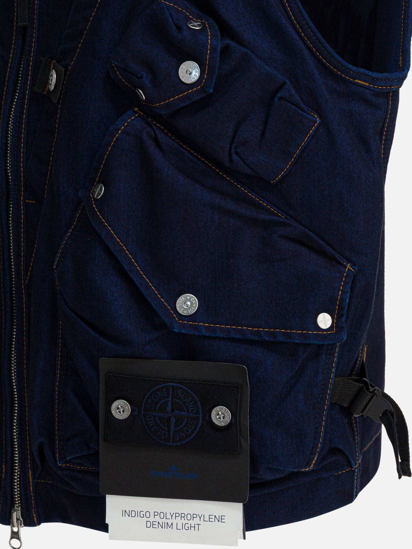 Vest jackets Solid colour  Blue - Stone Island Men | PDP | VIETTI Online Store | thumbnail_4