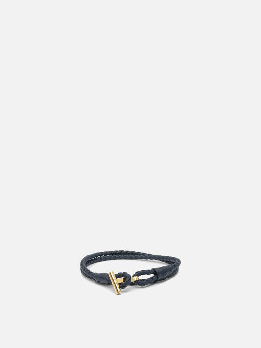 Tom Ford T-braided leather bracelet 22097761_L Blue 1