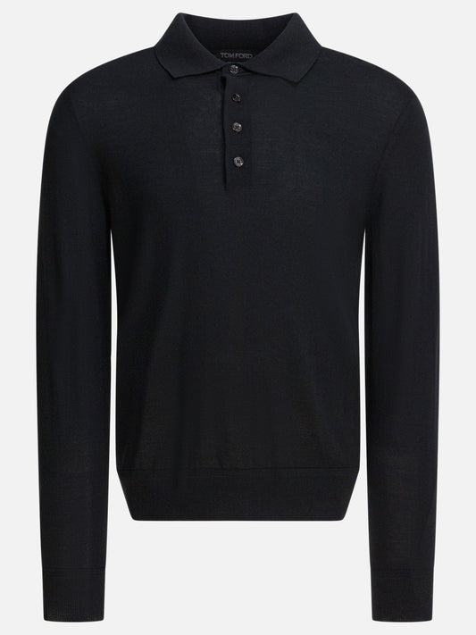 Tom Ford Long-sleeved polo shirt 26129418_48 Black 1