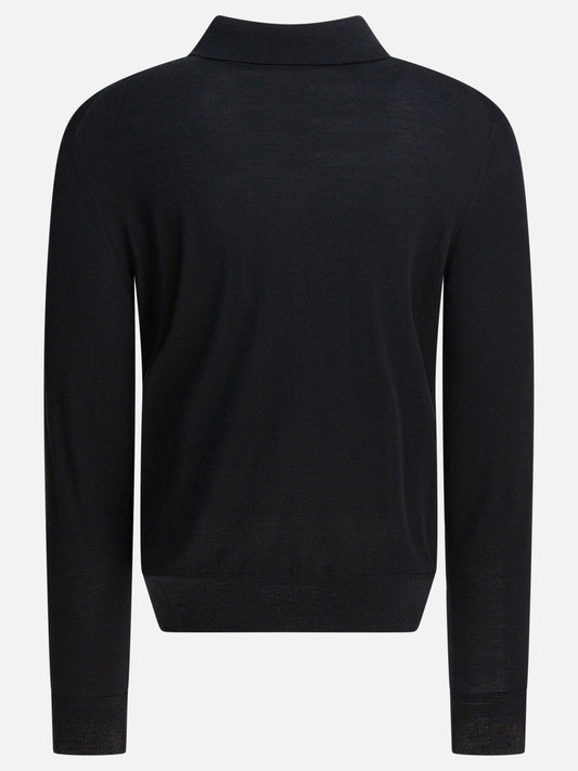 Tom Ford Long-sleeved polo shirt 26129418_48 Black 2