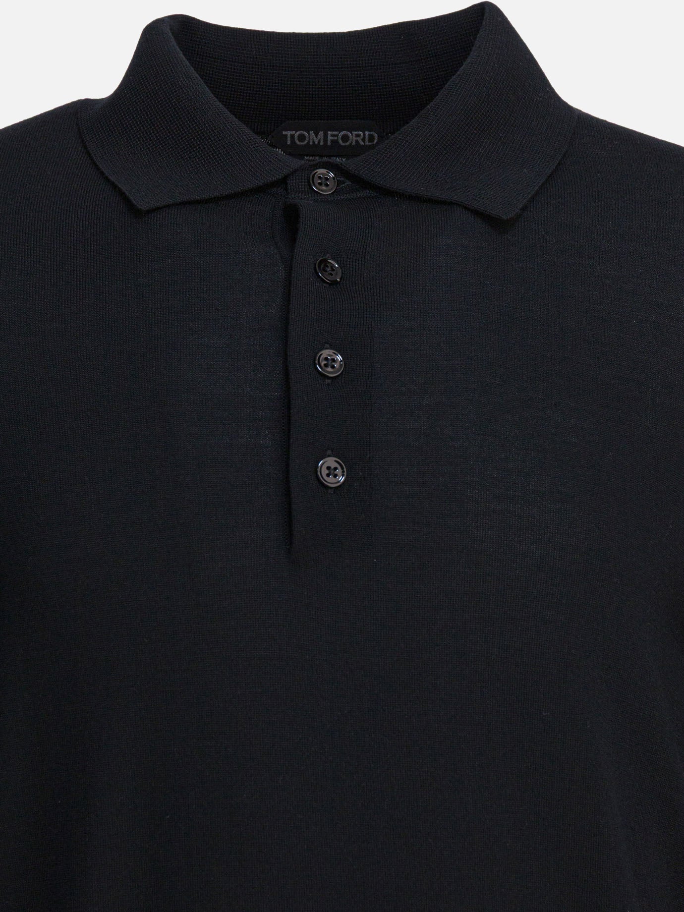 Tom Ford Long-sleeved polo shirt Black