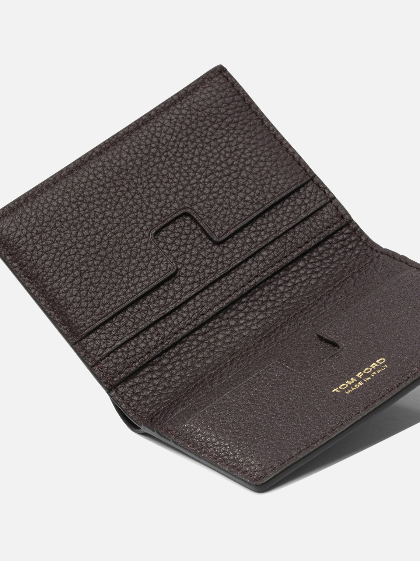 Tom Ford "T Line" Folding card holder Bordeaux