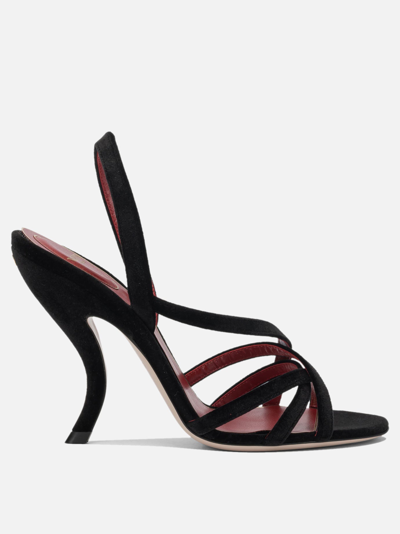 Heeled sandals 100% fabric - 100% leather - 100% rubber  Black - Valentino Garavani Women | PDP | VIETTI Online Store | Zoom-Modal
