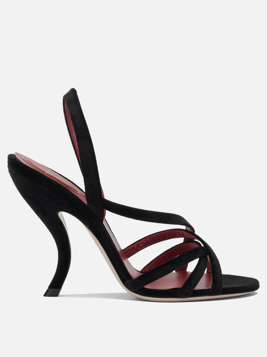Heeled sandals 100% fabric - 100% leather - 100% rubber  Black - Valentino Garavani Women | PDP | VIETTI Online Store 
