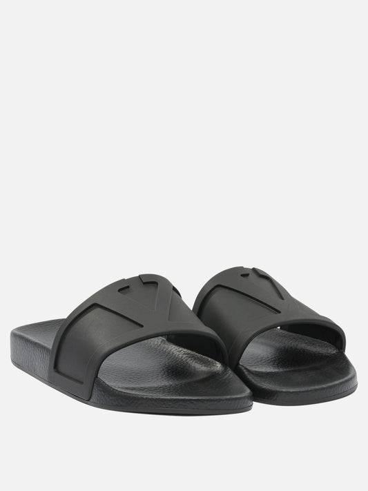 Slides 100% leather - 100% rubber  Nero - Valentino Garavani Uomo | VIETTI Online Store | 2
