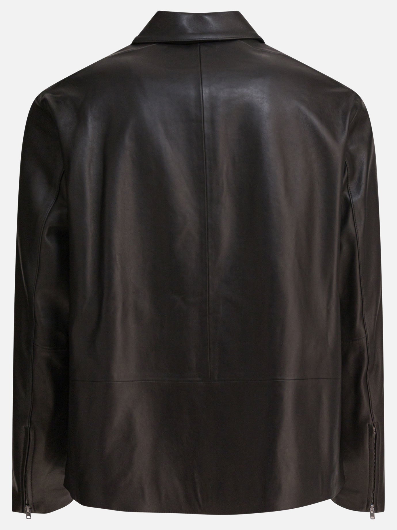 Vince Leather jacket with zipper 12588832_L Black thumbnail_2
