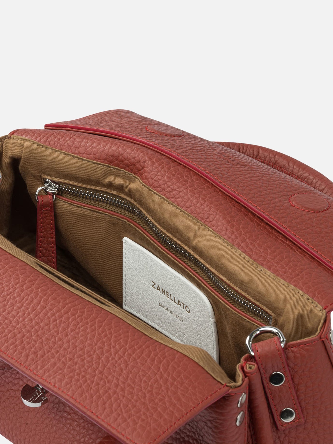 Medium bags 100% cow leather - 100% cotton  Red - Zanellato Women | PDP | VIETTI Online Store | Zoom-Modal_5
